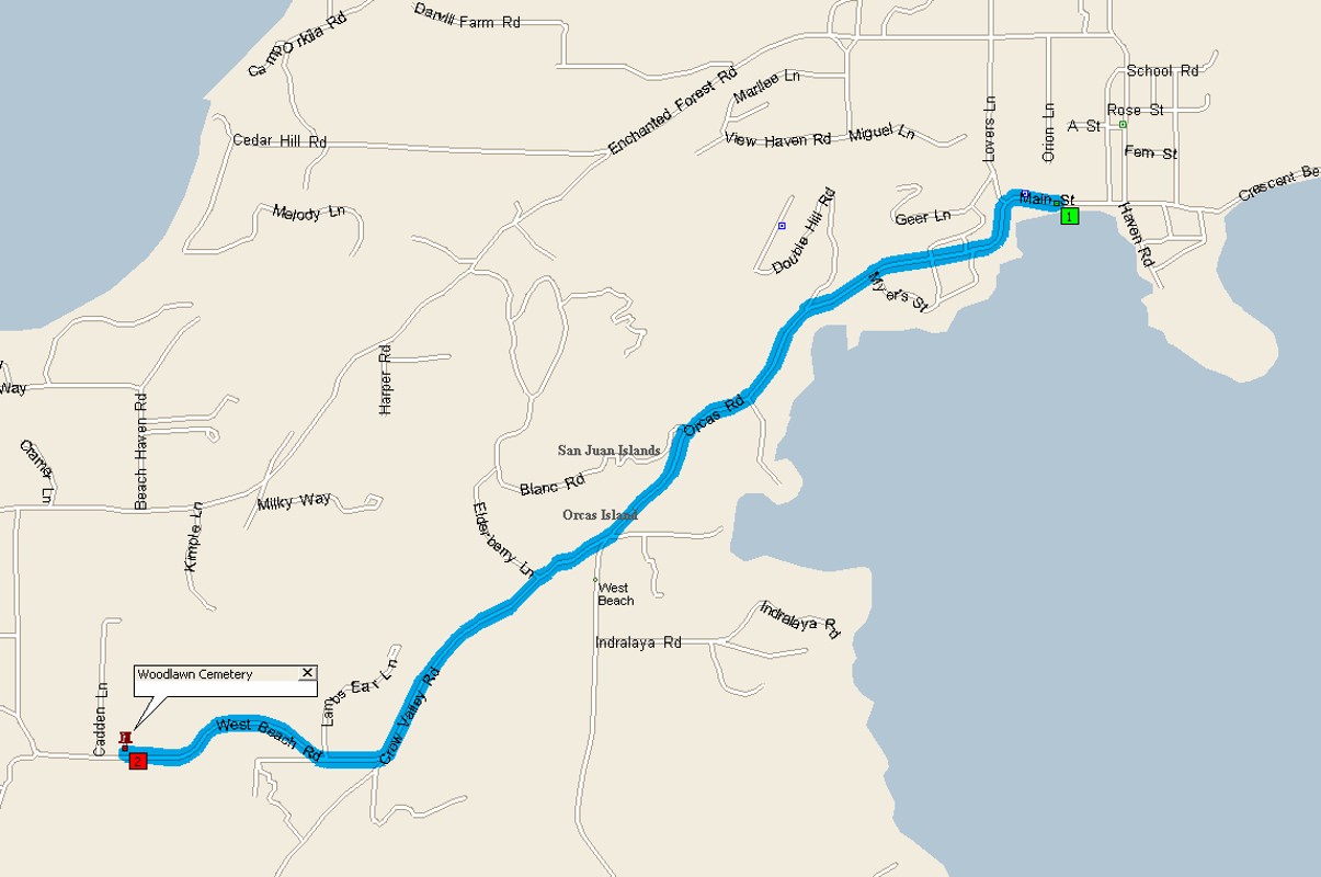 Orcas cemetery directions